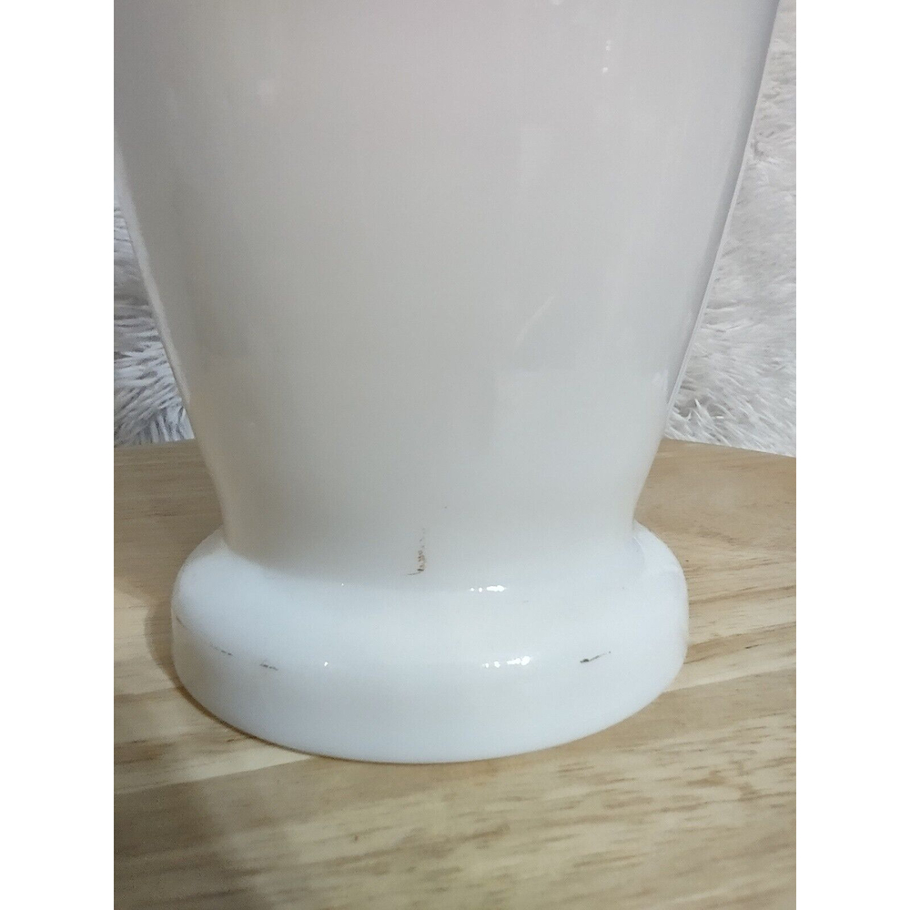 Large Tall VTG Fenton MCM Vase White Milk Glass Ruffled edge top 11" Tall - Picture 6 of 6